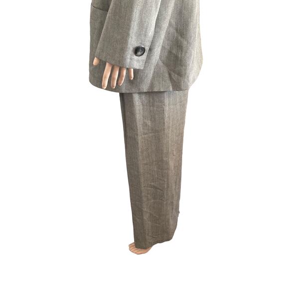 Albert Nipon Pant Suit 2 Piece Womens 16 Wool Blend Gray 5 Button - Picture 10 of 16
